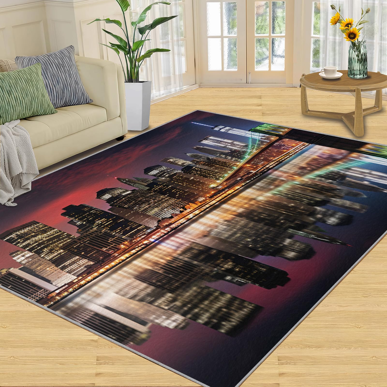 Amazon.com: New York Rugs for Bedroom - New York Rug 5.3x6.6, City